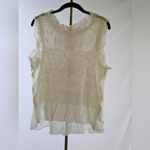 Anthropologie Textured Smocked Tank